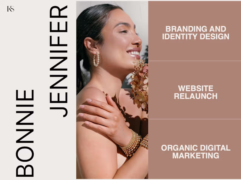 Cover image for Bonnie Jennifer - New Branding + Website, Organic Social Media