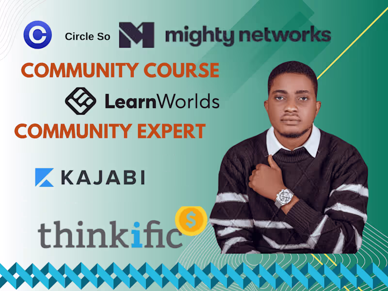 Cover image for I will create online course website on mighty network, kajabi