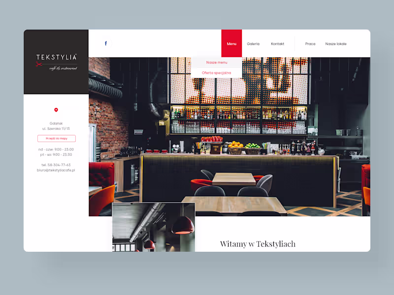 Cover image for Website design for Polish restaurant & cafe