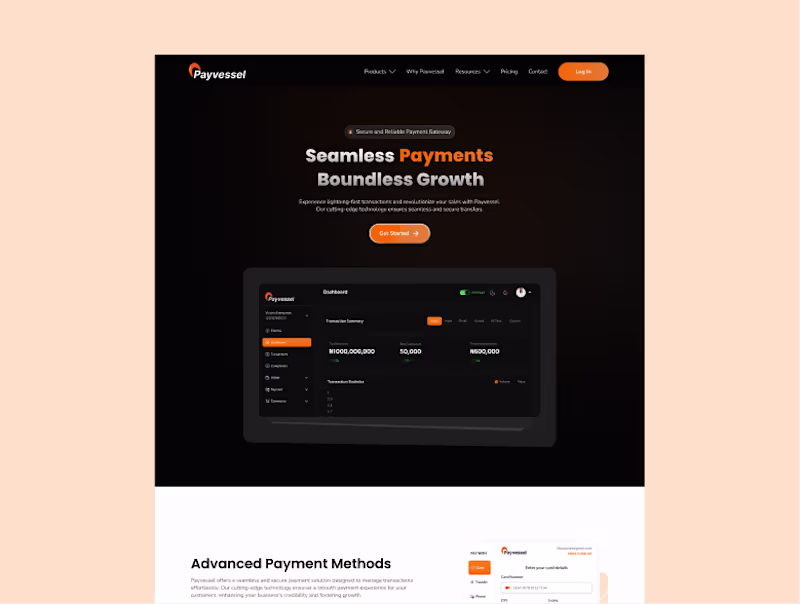 Cover image for Payvessel Website Design