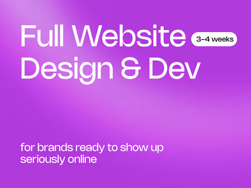 Cover image for Full Website (Design + Dev)