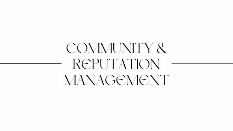 Cover image for Community & Reputation Management