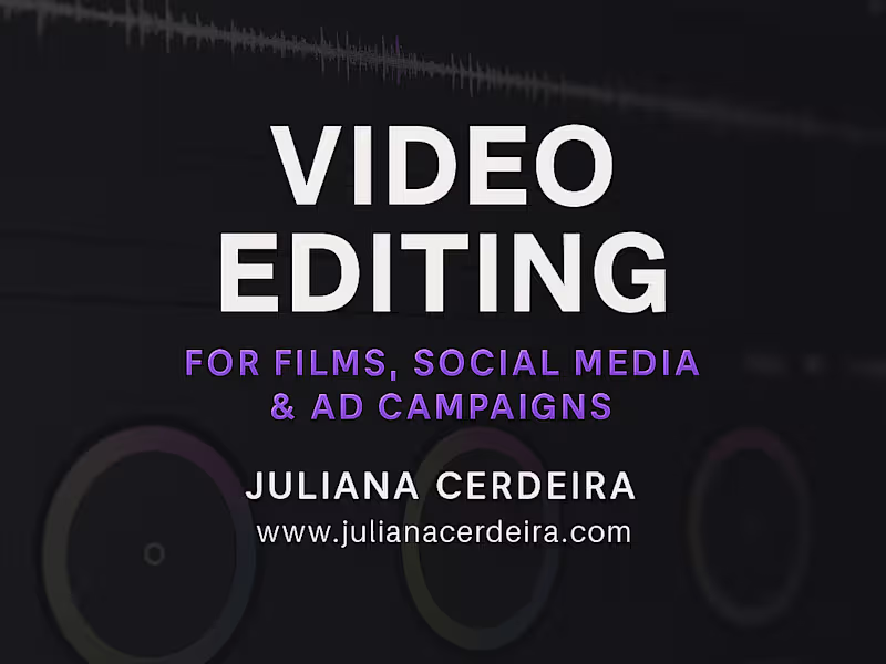 Cover image for Video Editor | Stills & BTS for Film and Social Media