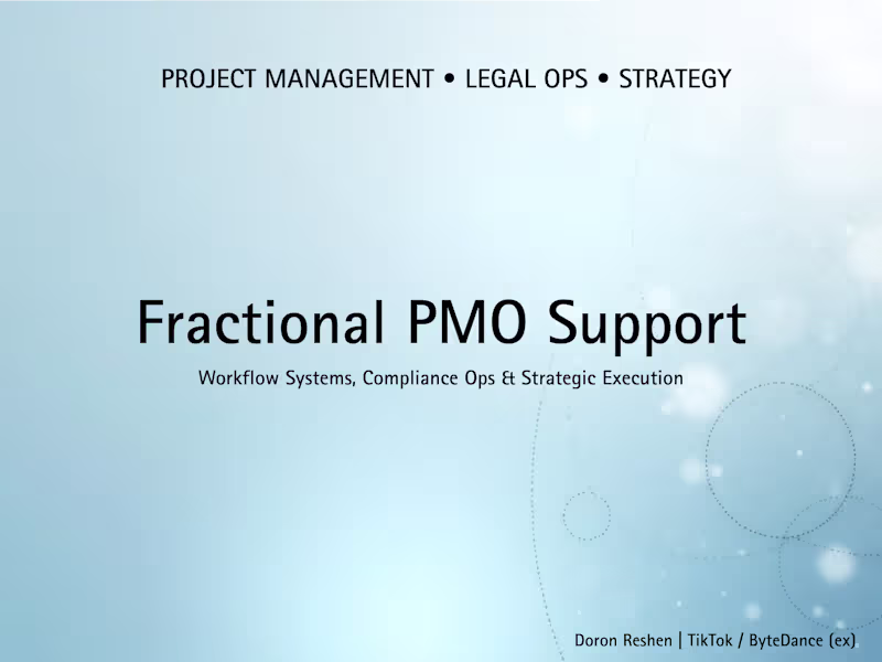 Cover image for Fractional PMO | Strategic Ops & Compliance Workflow Setup