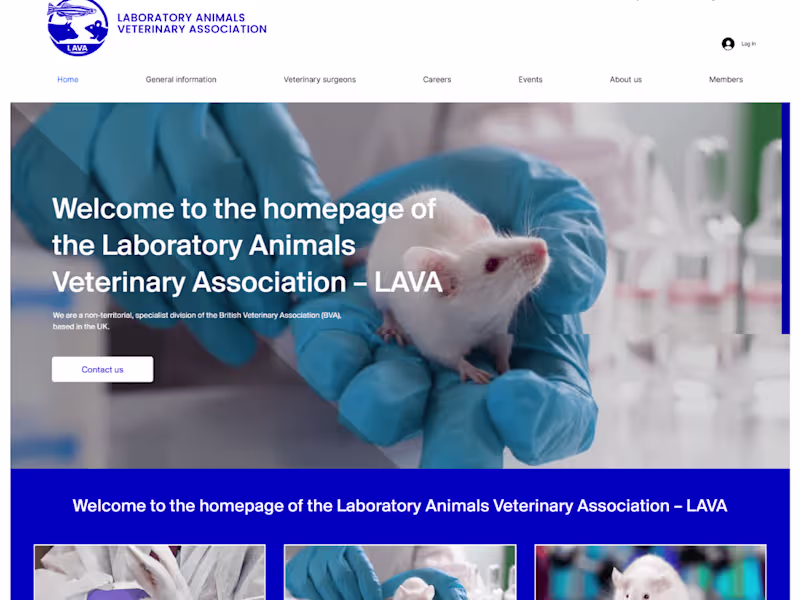 Cover image for WixStudio Project - Laboratory Animals Veterinary Association 