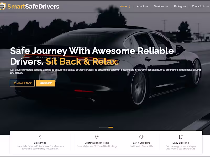 Cover image for website for chauffeur car service providers in Dubai 