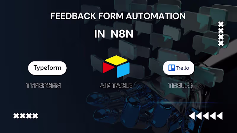 Cover image for Automating Feedback with n8n.io: Typeform -> Airtable -> Trello