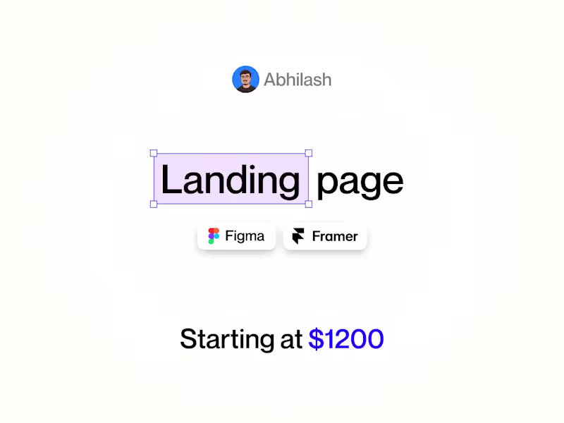Cover image for Landing Page Design and Framer Development