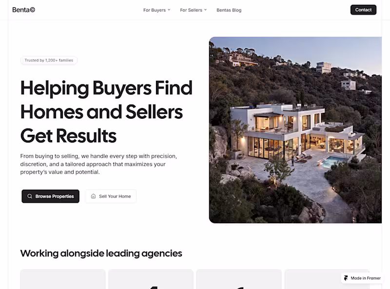 Cover image for Benta — High-Quality Framer Template for Real-World Use