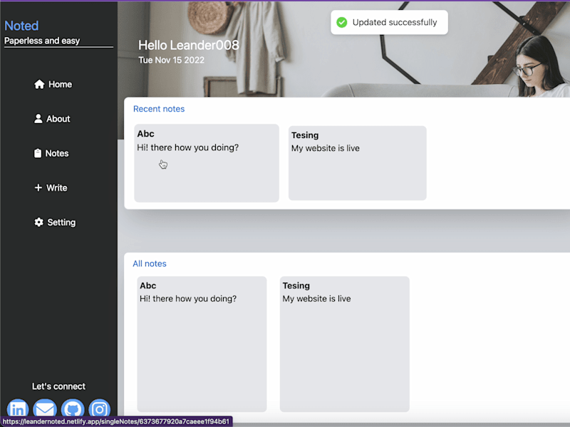 Cover image for Notes website