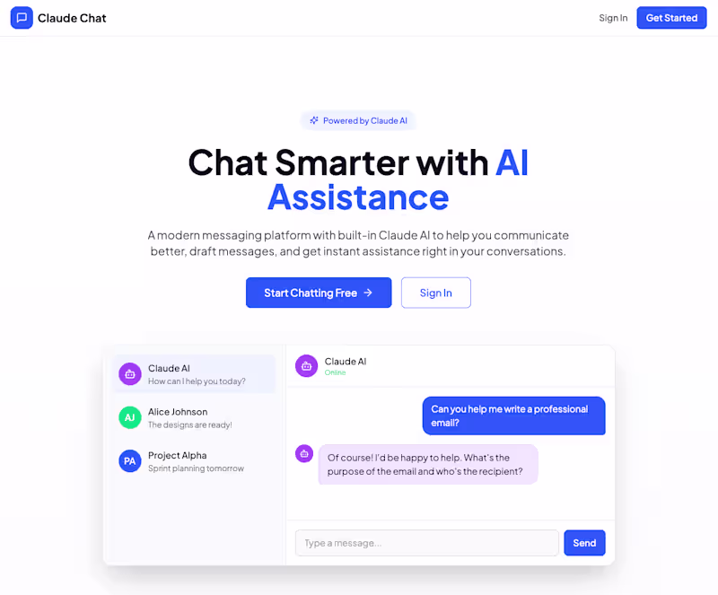 Cover image for Claude Chat Assistant
A modern real-time