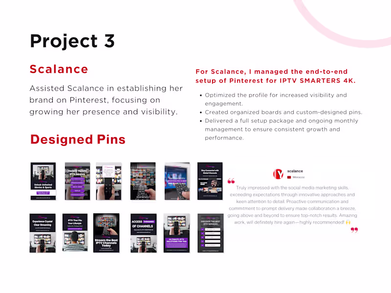 Cover image for Pinterest Profile Setup & Content Creation for Scalance
