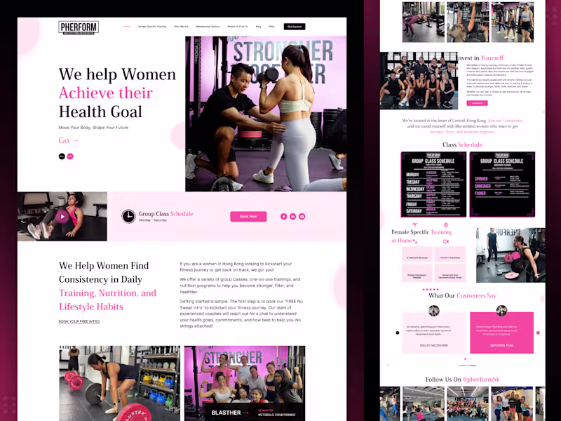 Cover image for Female Fitness Website Design