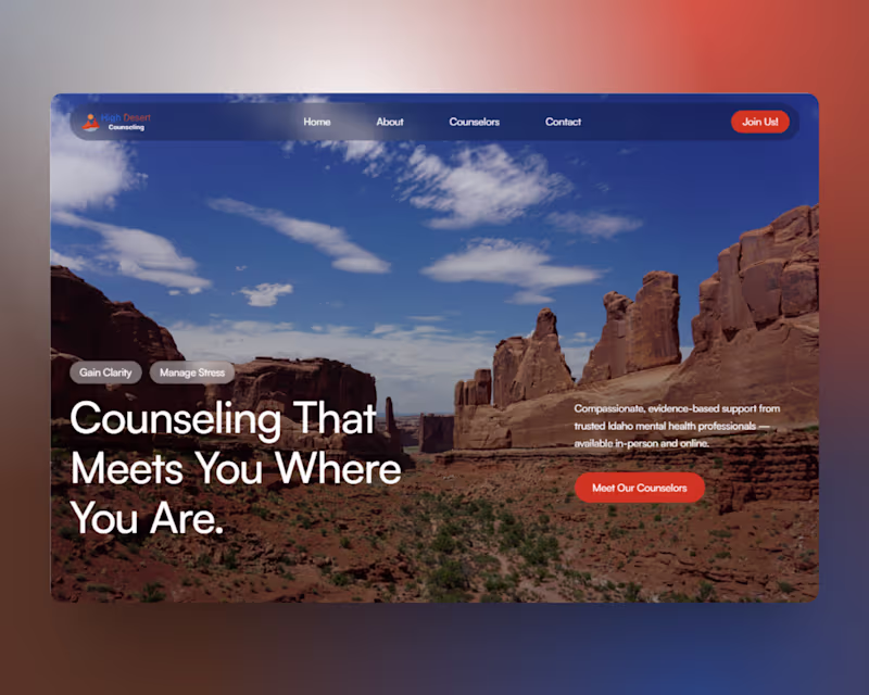 Cover image for Project Description:
High Desert Counseling needed