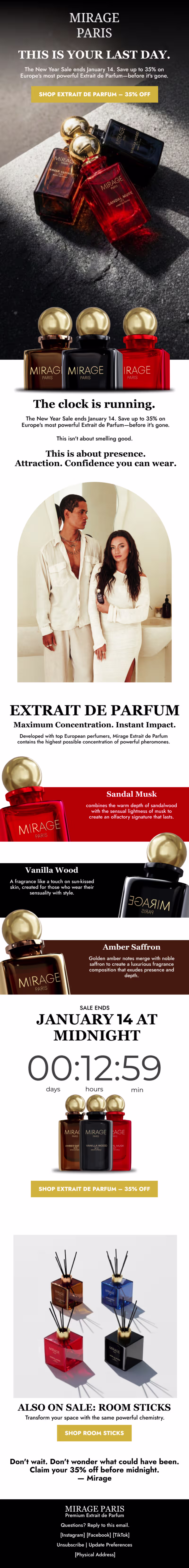 Cover image for Design test for mirage perfume