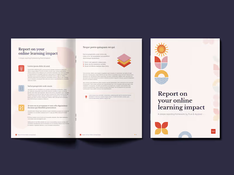 Cover image for Report template - Pure & Applied on Behance
