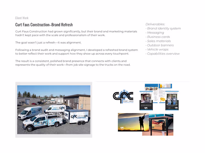 Cover image for Curt Faus Construction - Brand Refresh