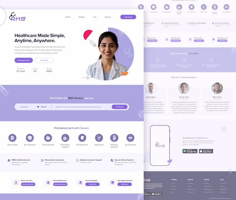 Cover image for RHS - Telehealth SAAS Landing Page