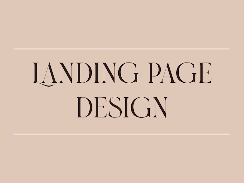 Cover image for Landing Page Design (Design Only)