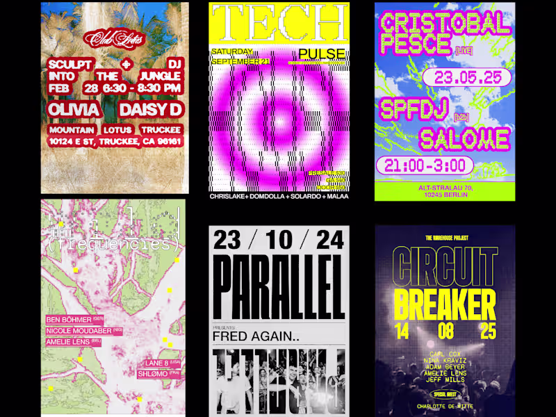 Cover image for I make flyers/posters for music, techno, rave events