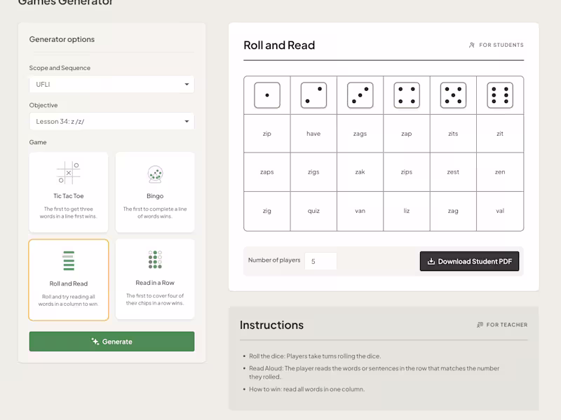 Cover image for Project Read // Decodable Game Generator