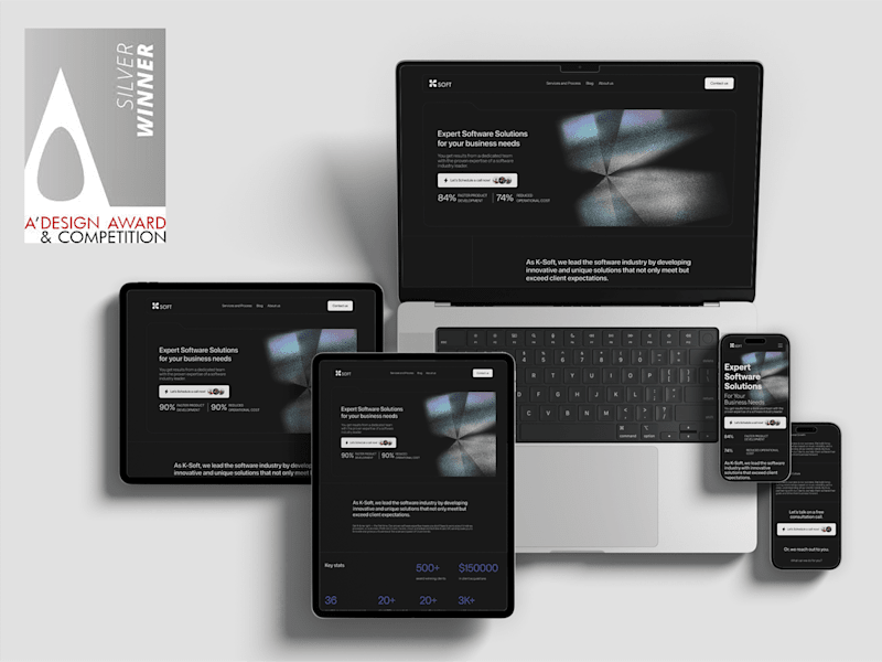 Cover image for K-Soft Corporate Software Landing Page & Brand Identity
