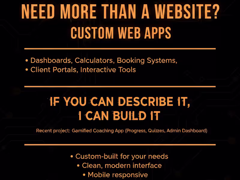 Cover image for I will build a custom web application for your business