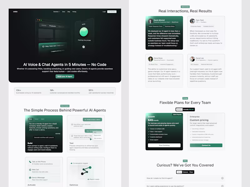 Cover image for Landing Page Design for AI Agents Platform