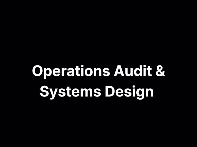 Cover image for Operations Audit & Systems Design