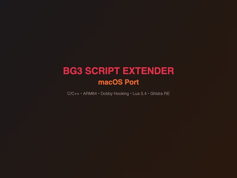 Cover image for BG3 Script Extender macOS