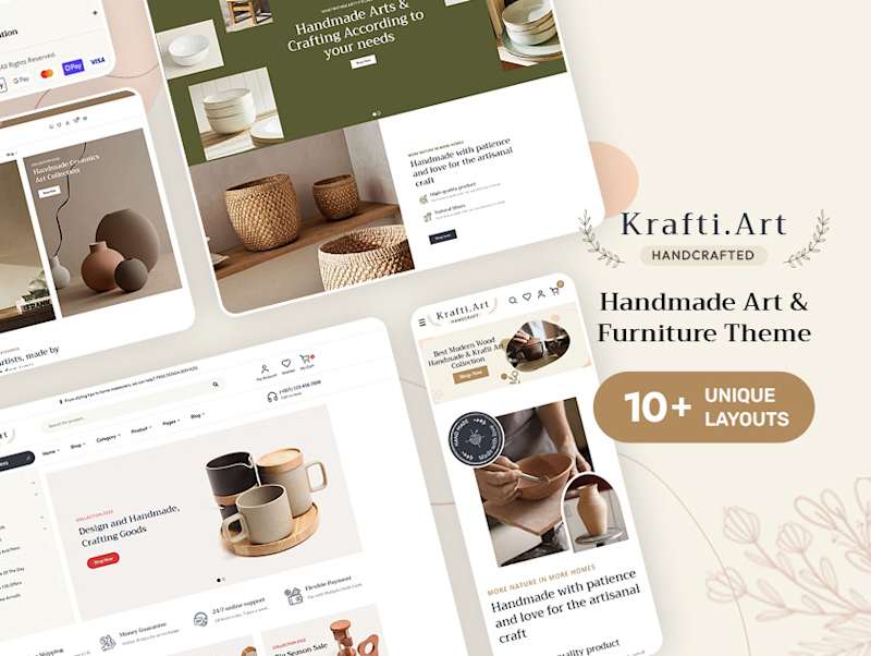 Cover image for KraftiArt - Furniture, Art & Crafts - eCommerce Theme