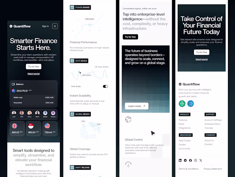 Cover image for Quantiflow - Finance Responsive Landing Page