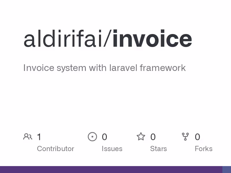 Cover image for GitHub - aldirifai/invoice: Invoice system with laravel framewo…