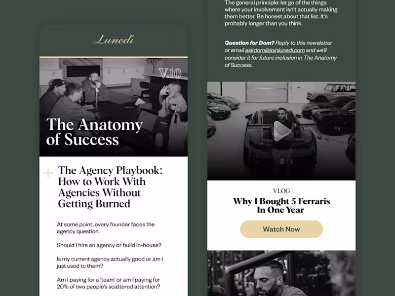 Cover image for Email Design for Lunedi