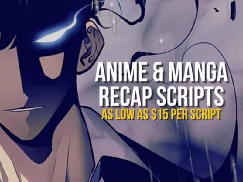 Cover image for I will do manga, anime, manhwa, manhua, recap video and script