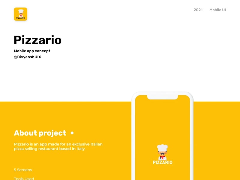 Cover image for Pizzario (Pizza app concept)