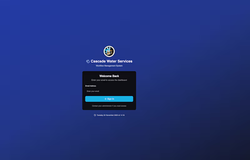 Cover image for Workflow Management System for Cascade Water Services