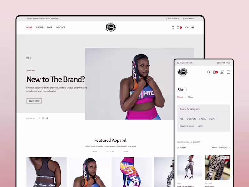 Cover image for FiThick Apparel – Women’s Activewear eCommerce Website