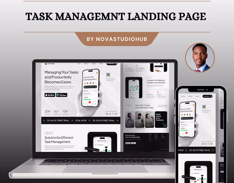 Cover image for Task Management Website Landing Page