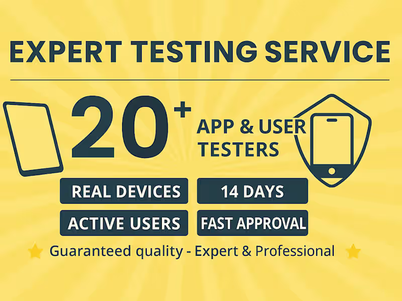 Cover image for I will provide 20 tester app testing for google play android app