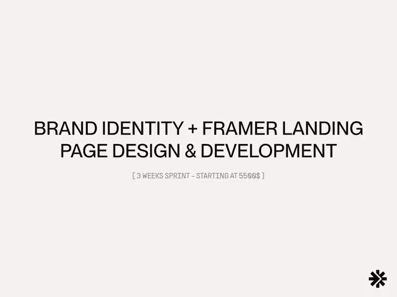 Cover image for Brand Identity + Framer Landing Page Design & Development