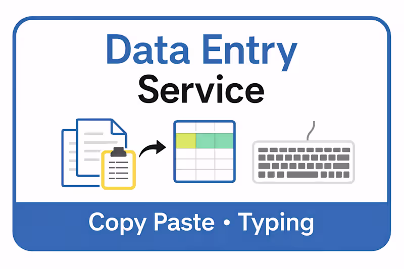Cover image for Data entry,Typing, Copy paste, PDF to Word, Excel work”