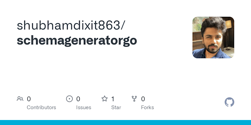 Cover image for shubhamdixit863/schemageneratorgo