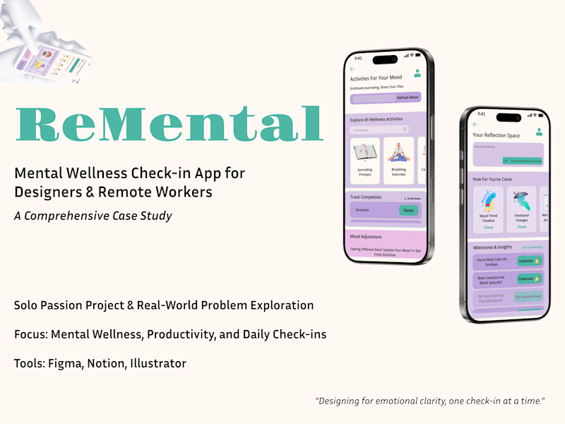 Cover image for ReMental App. Mental Wellness mobile app