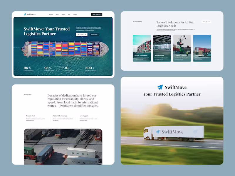 Cover image for 🚢 SwiftMove – Logistics Company Web Design Introducing Swif...