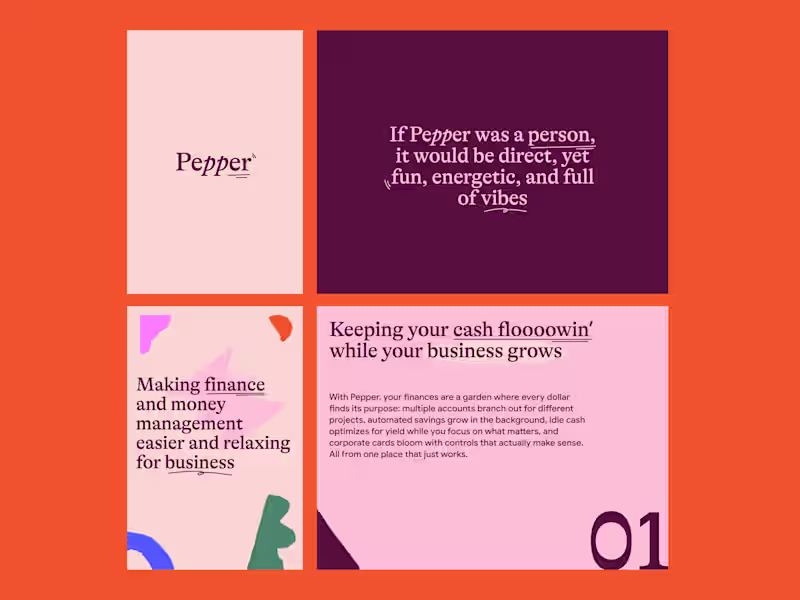 Cover image for Some early brand snippet for Pepper - a B2B Fintech SaaS pla...