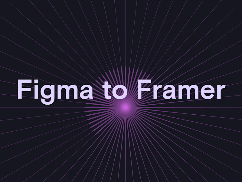 Cover image for Figma to Framer Landing Page