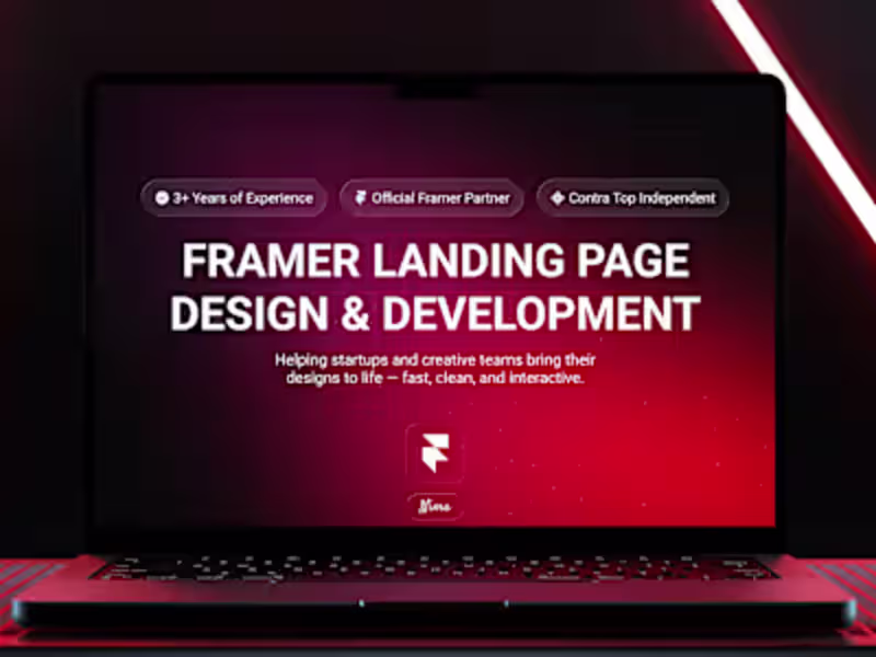 Cover image for Framer • Landing Page Design & Development