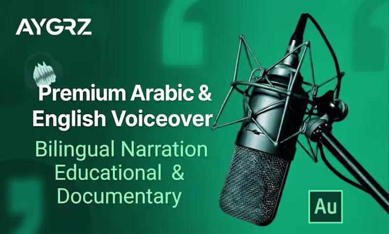 Cover image for Professional English/Arabic Voiceover & Narration