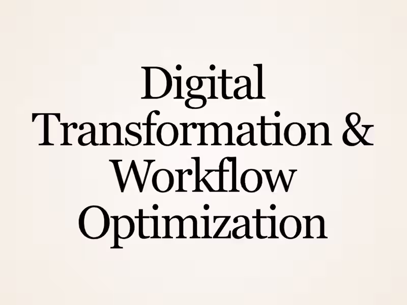 Cover image for Digital Transformation & Workflow Optimization